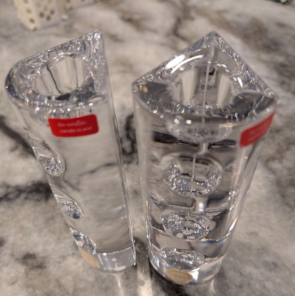 Elegant Clear Glass Candle Holders